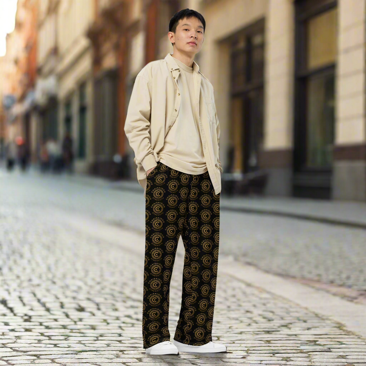 Gold P1 Unisex Wide-Leg Pants